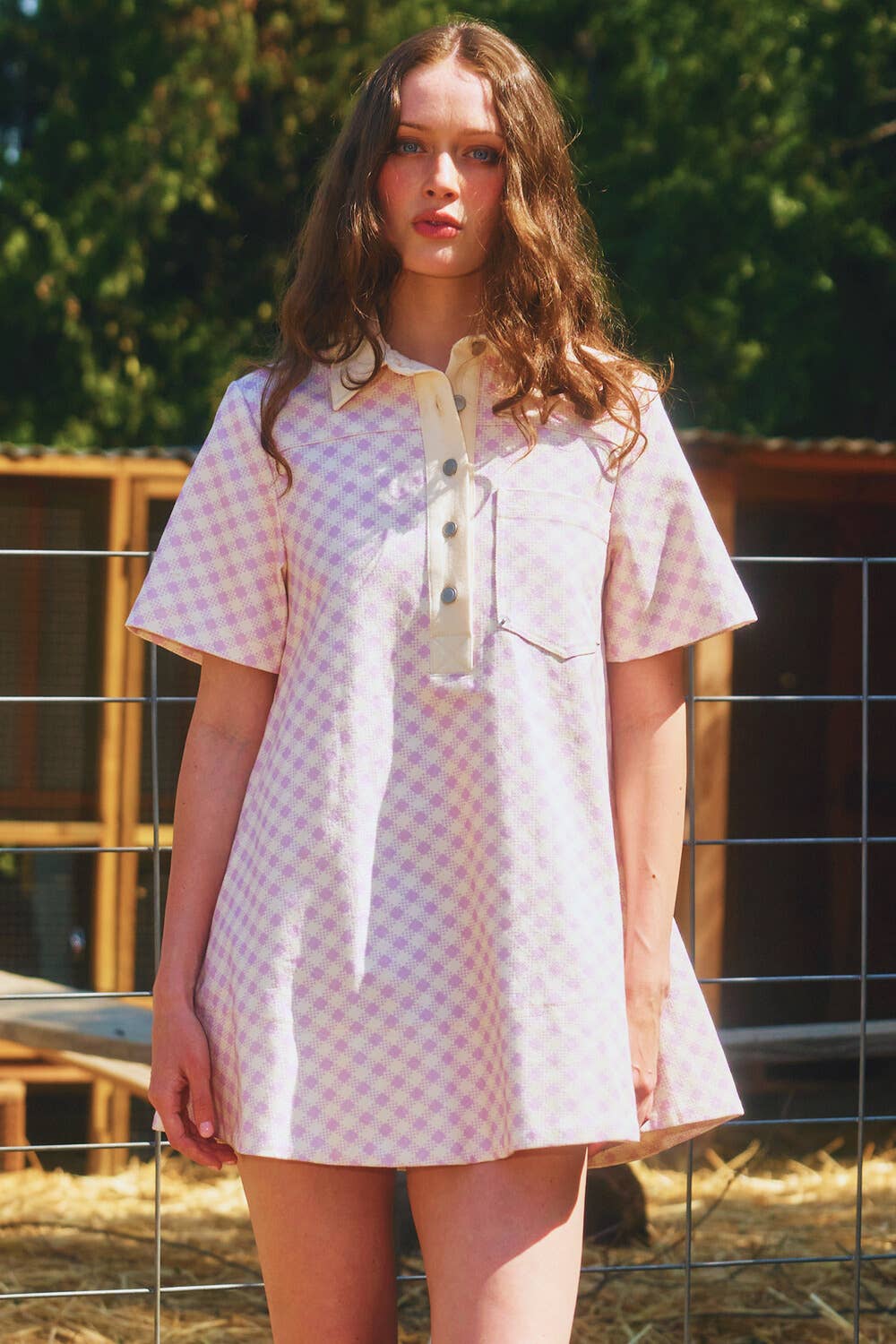 Checker T-shirt Mini Dress