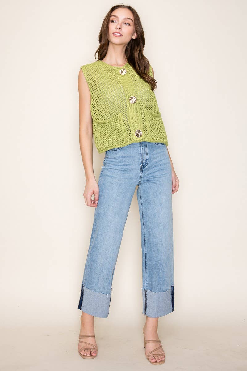 STRAIGHT LEG BOYFRIEND FIT CUFFED JEANS
