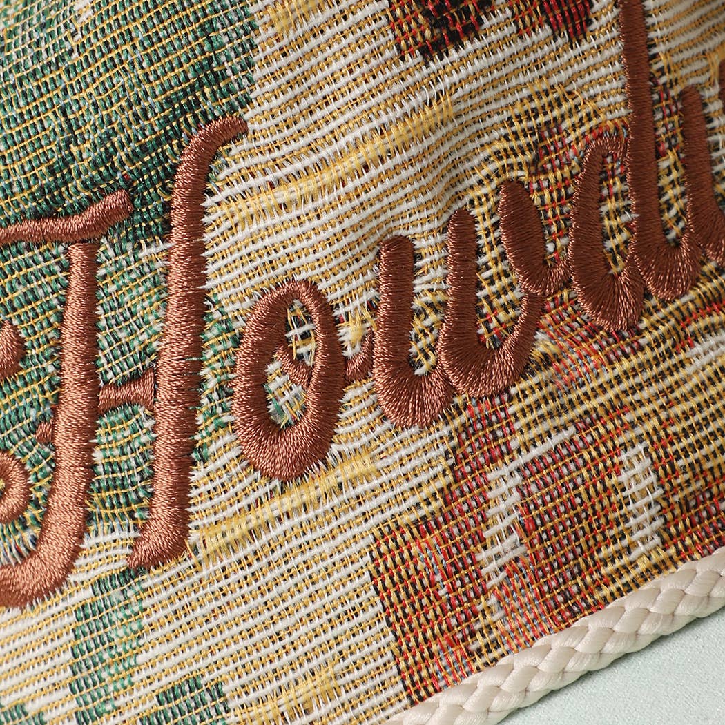 Howdy Floral Tapestry Rope Trucker Cap - Bronze Embroidery