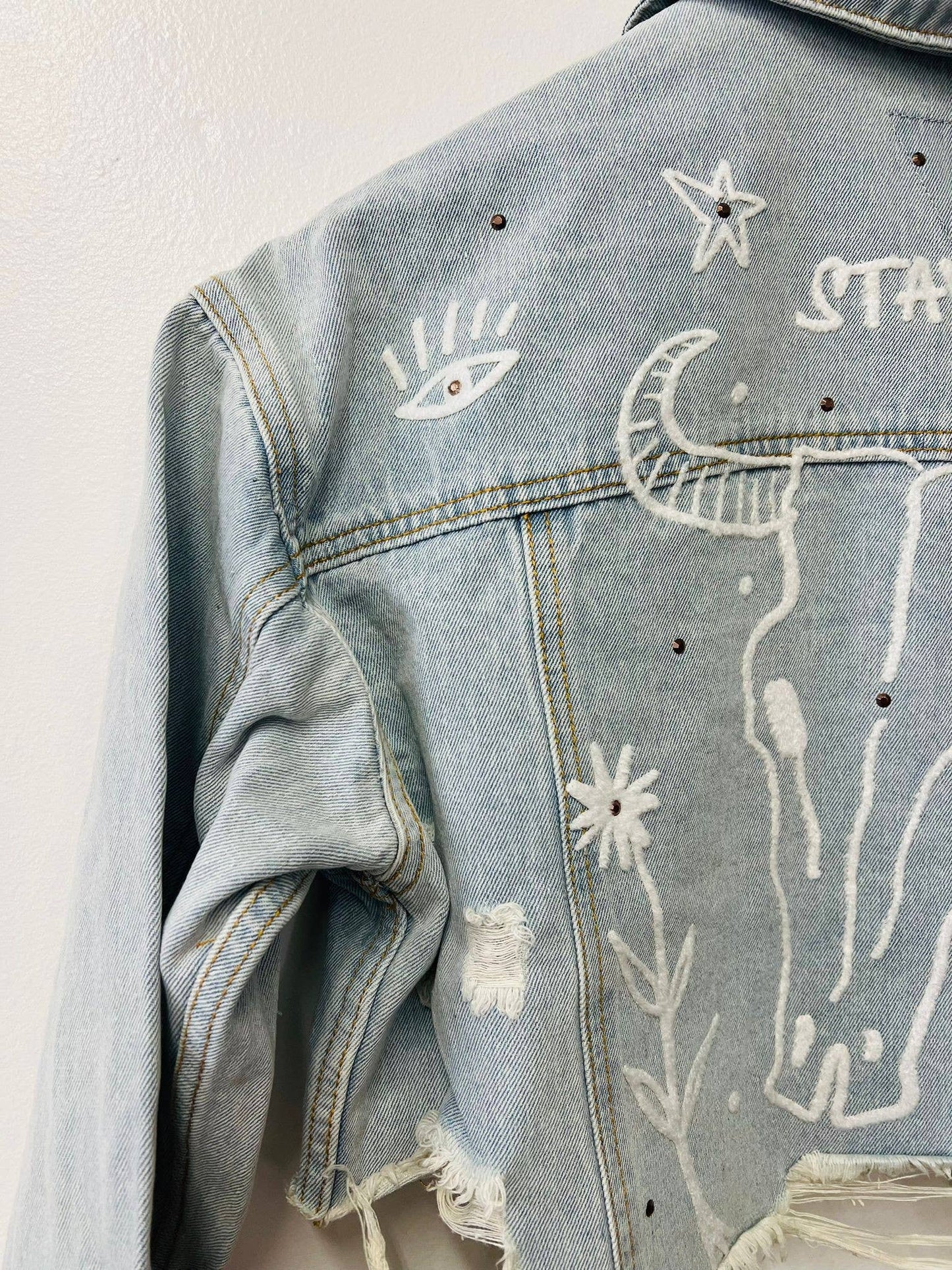 Stay Wild Crop Denim Jacket