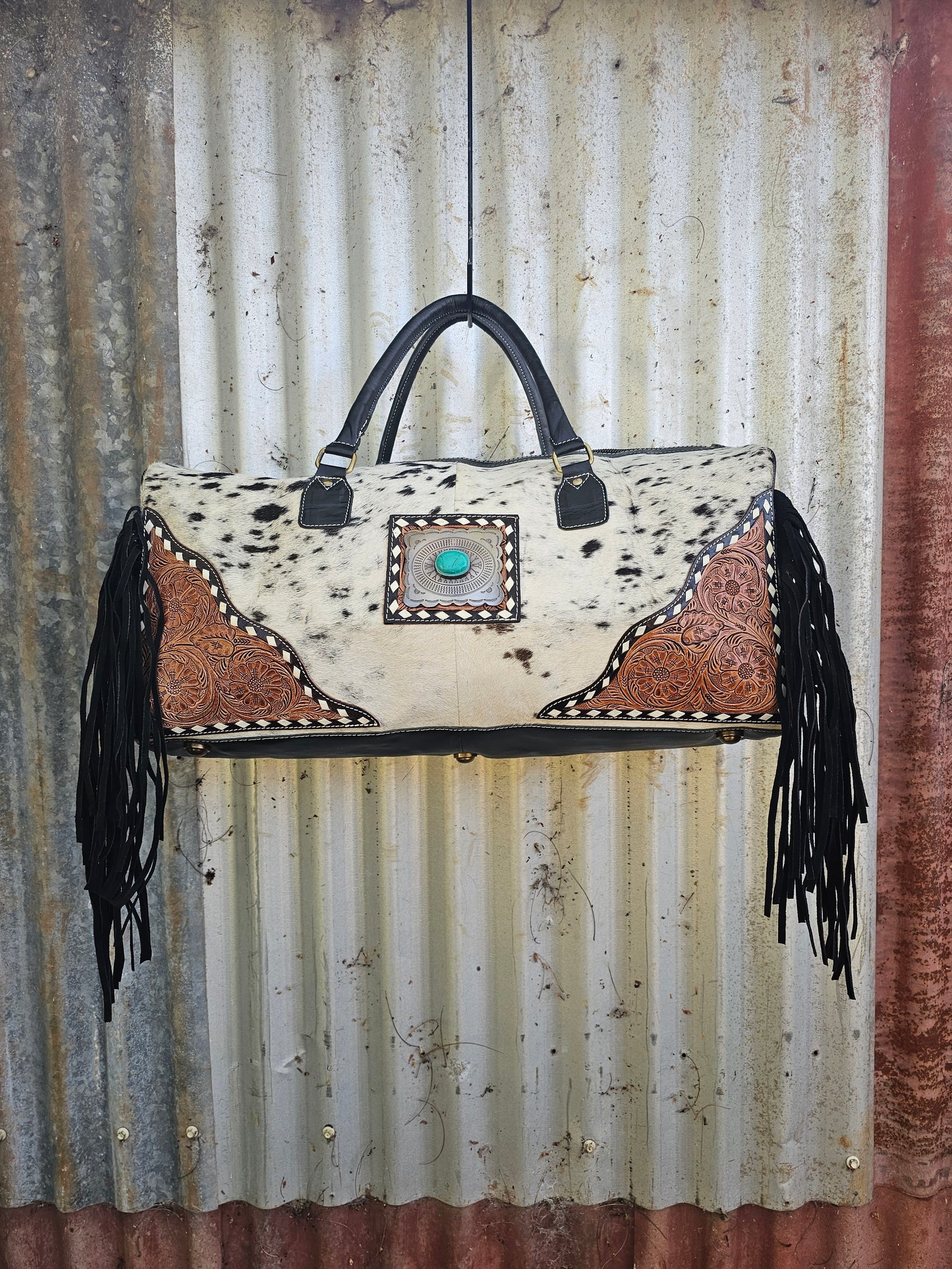 Texas duffle black white