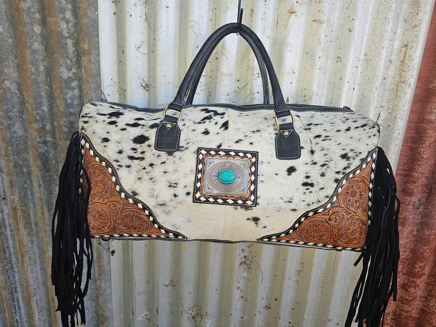 Texas duffle black white