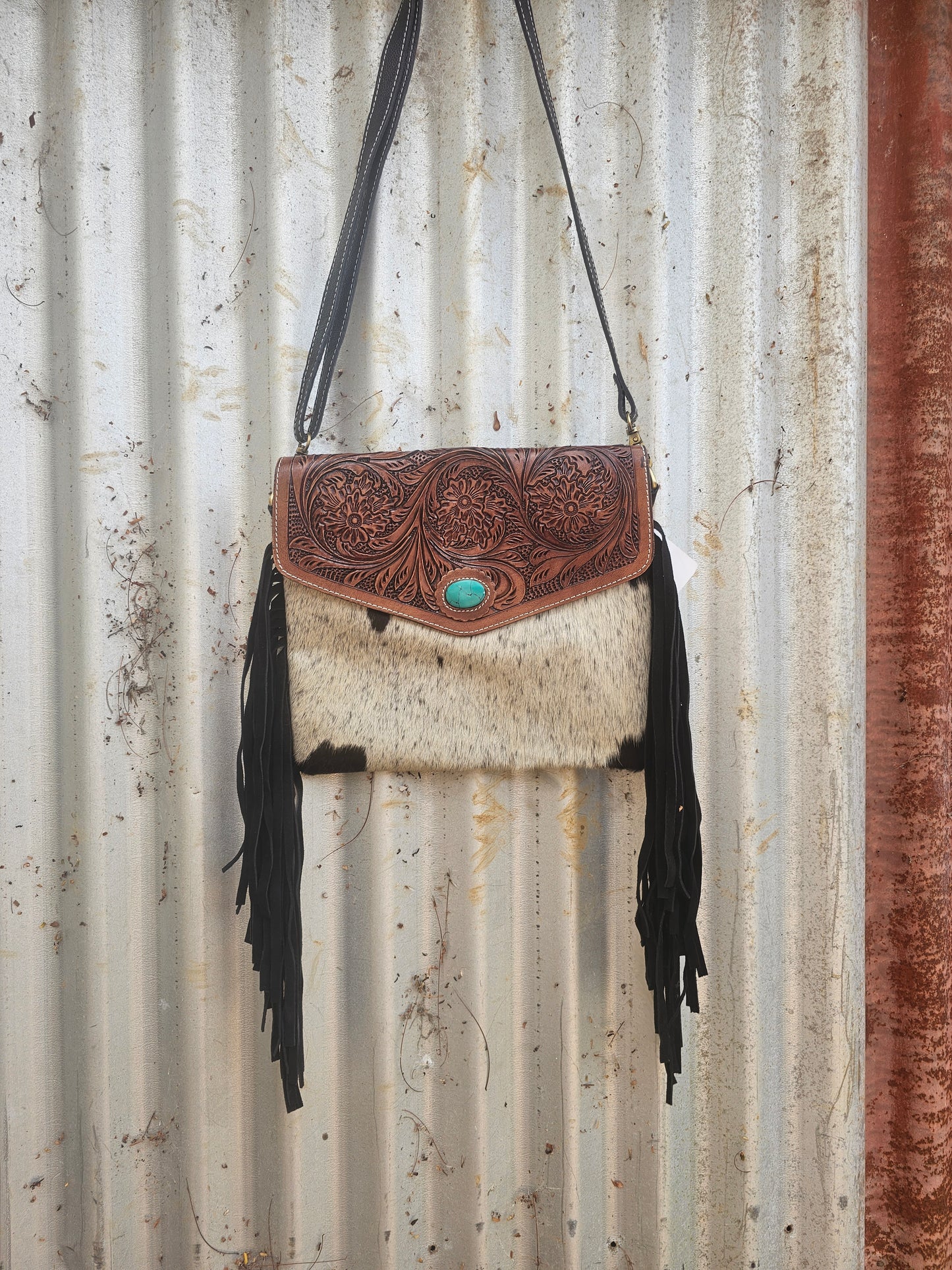 Turquoise hide bag