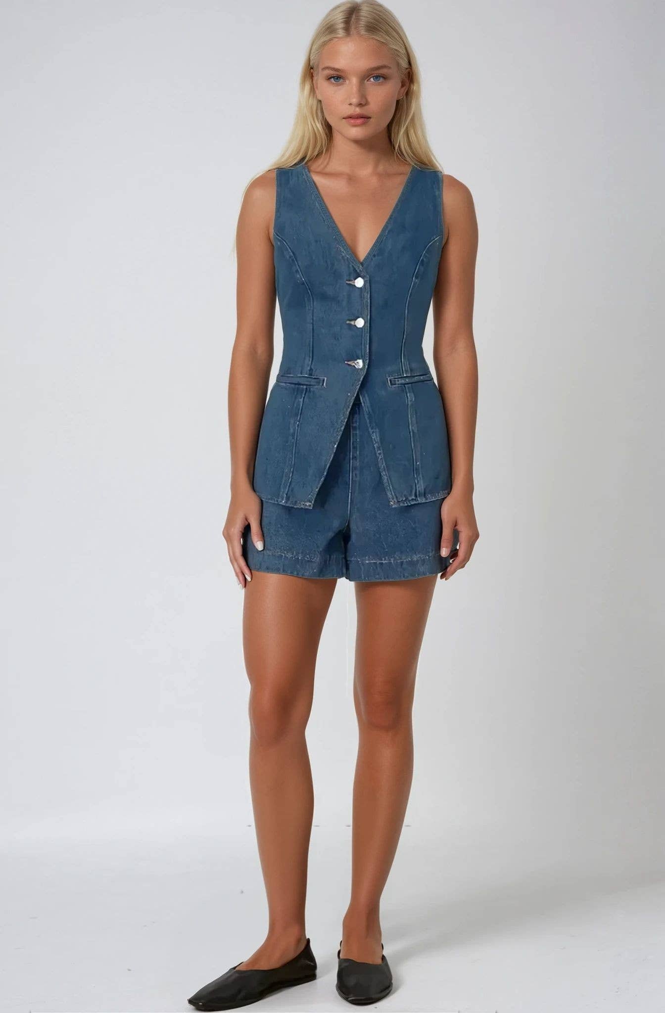 Denim Dark Denim Vest