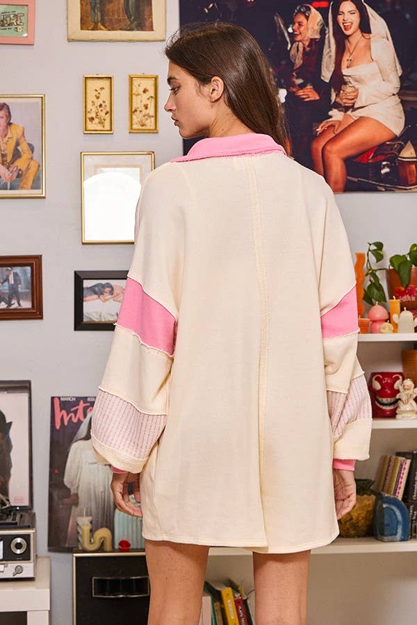 French Terry Romper Pink