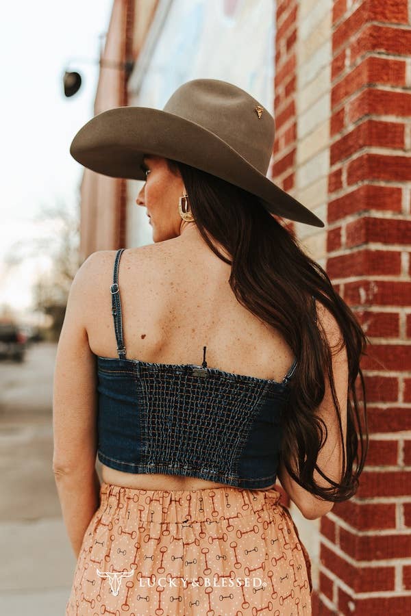 Rustic Denim Crop Top