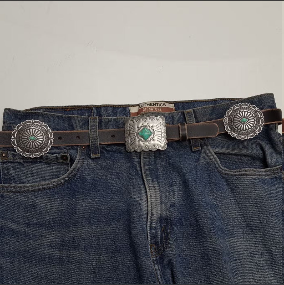 Concho belt in Black