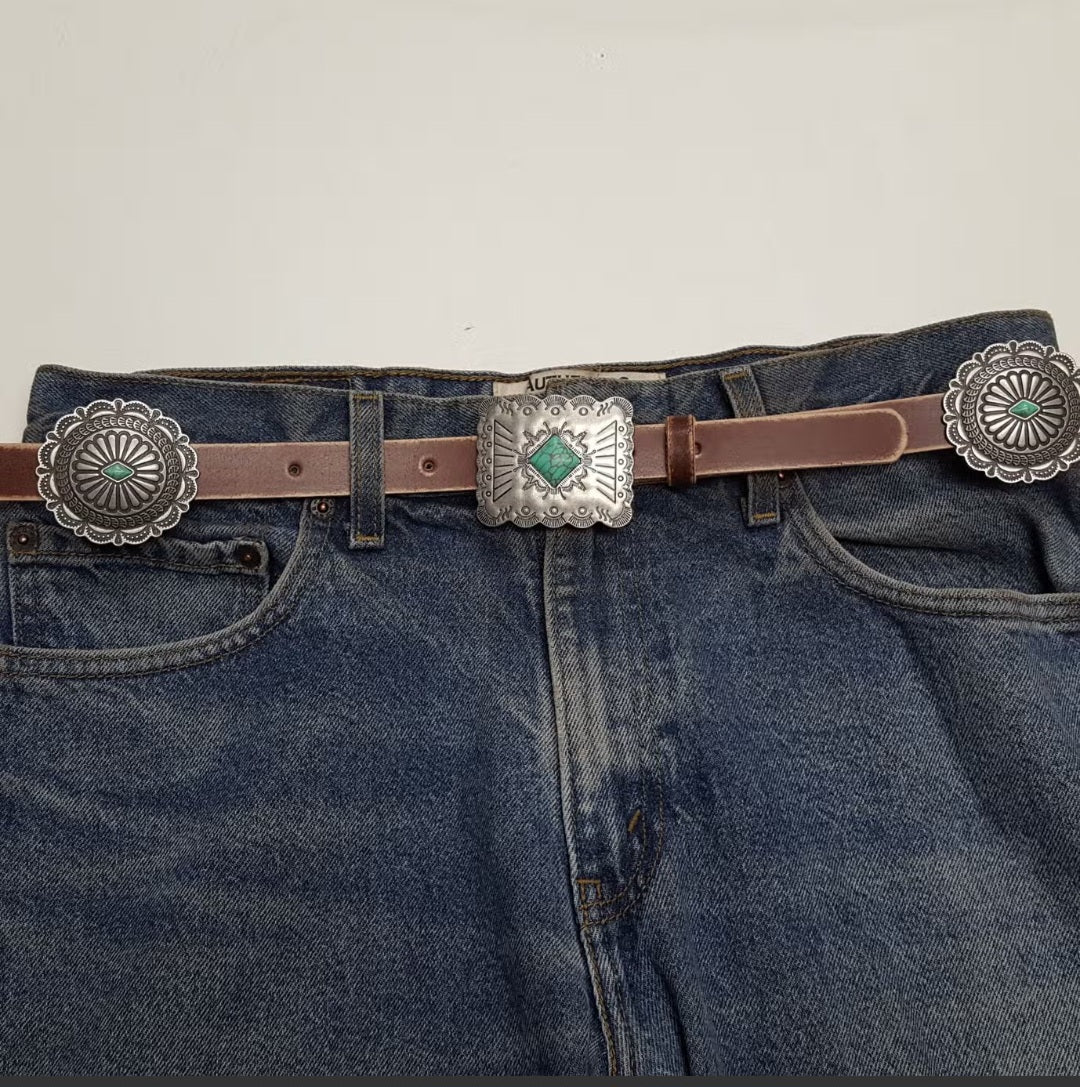 Concho belt in chocolate