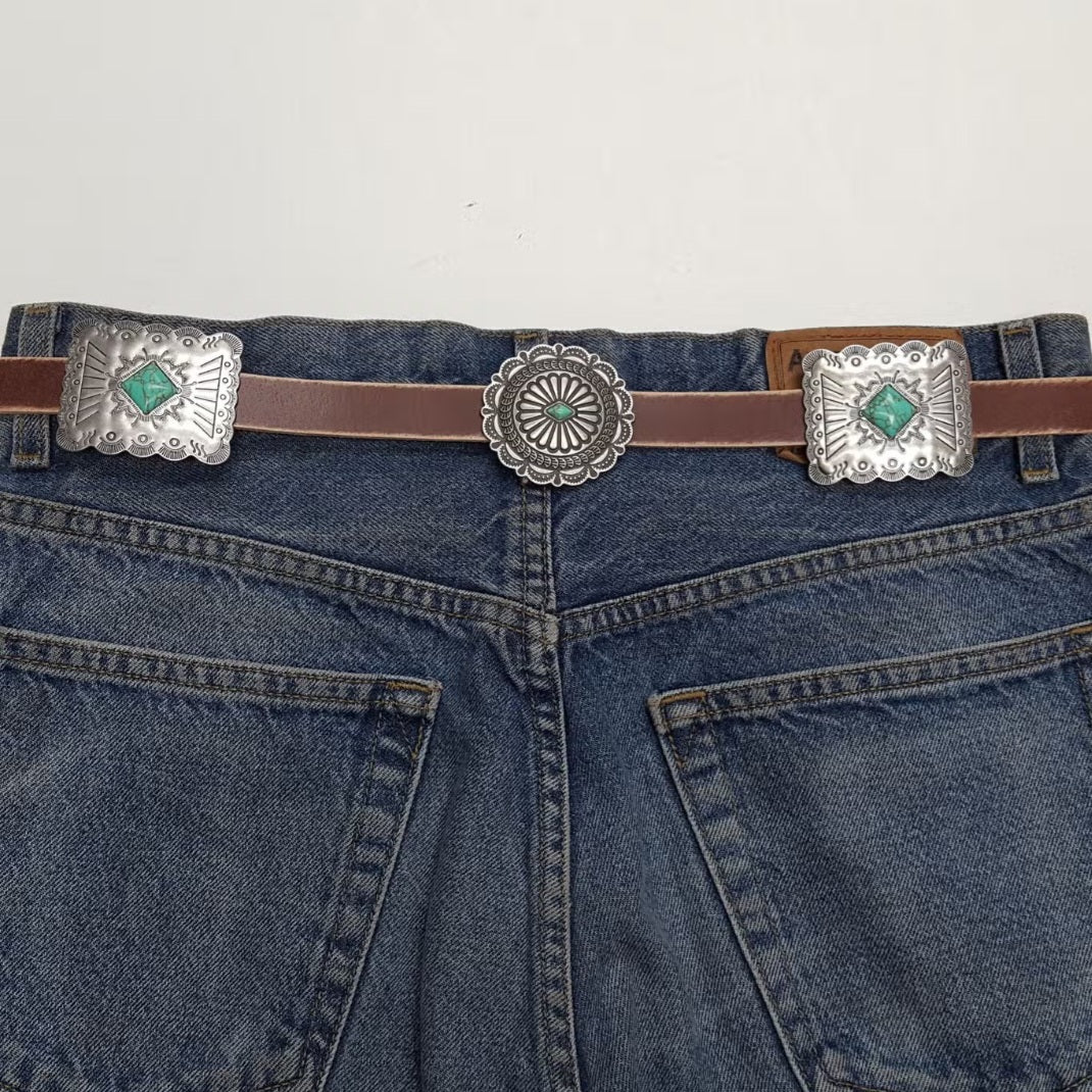 Concho belt in chocolate