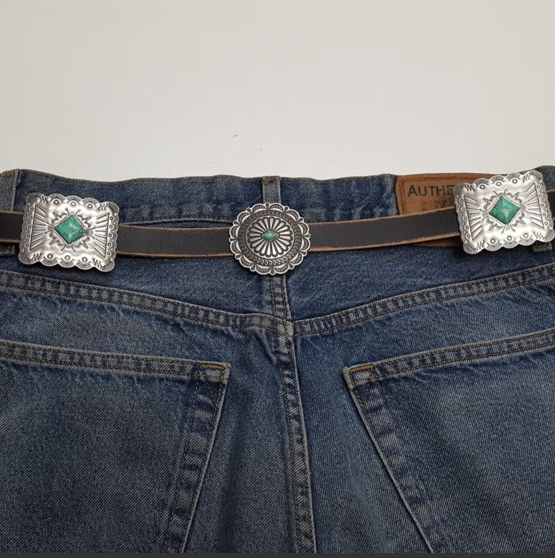 Concho belt in Black