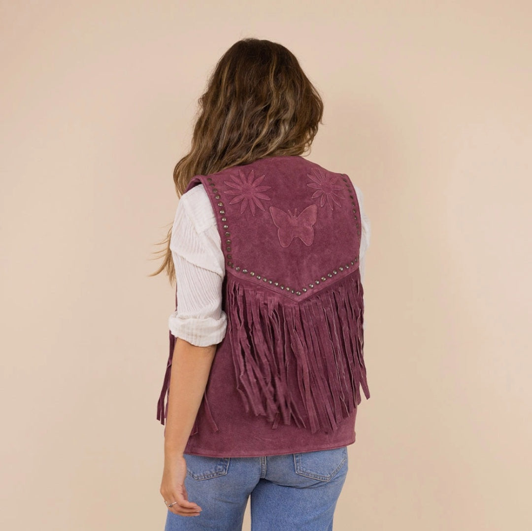 Suede Daisy vest