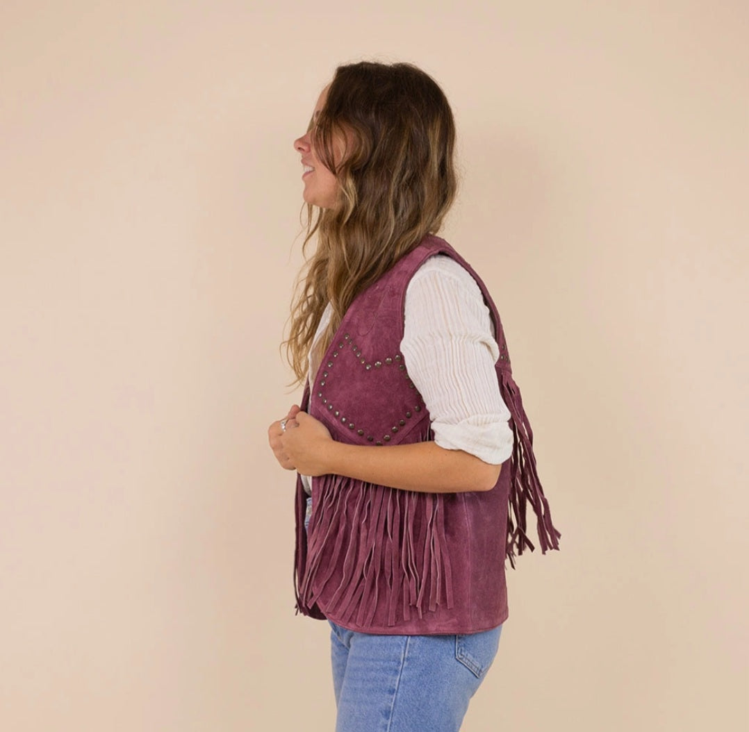Suede Daisy vest