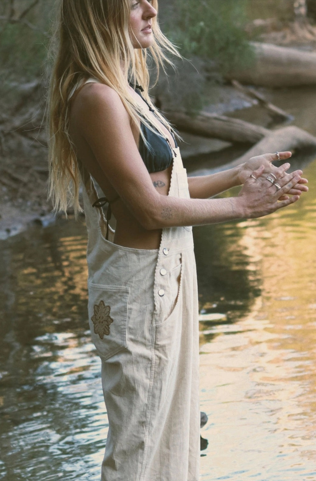 Cream Cord Overalls