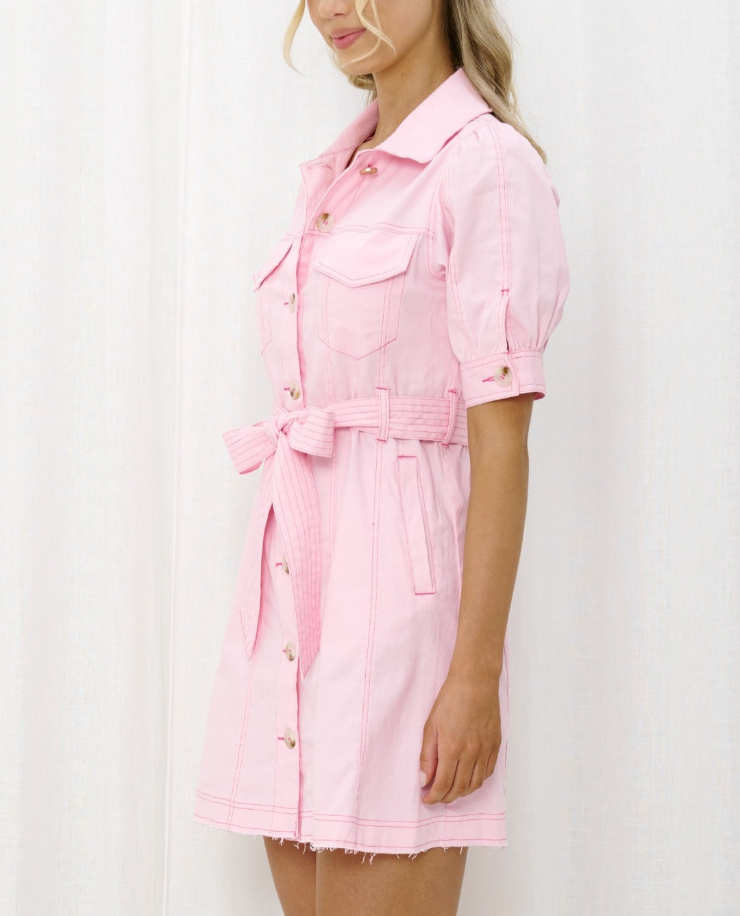 Pink Denim dress