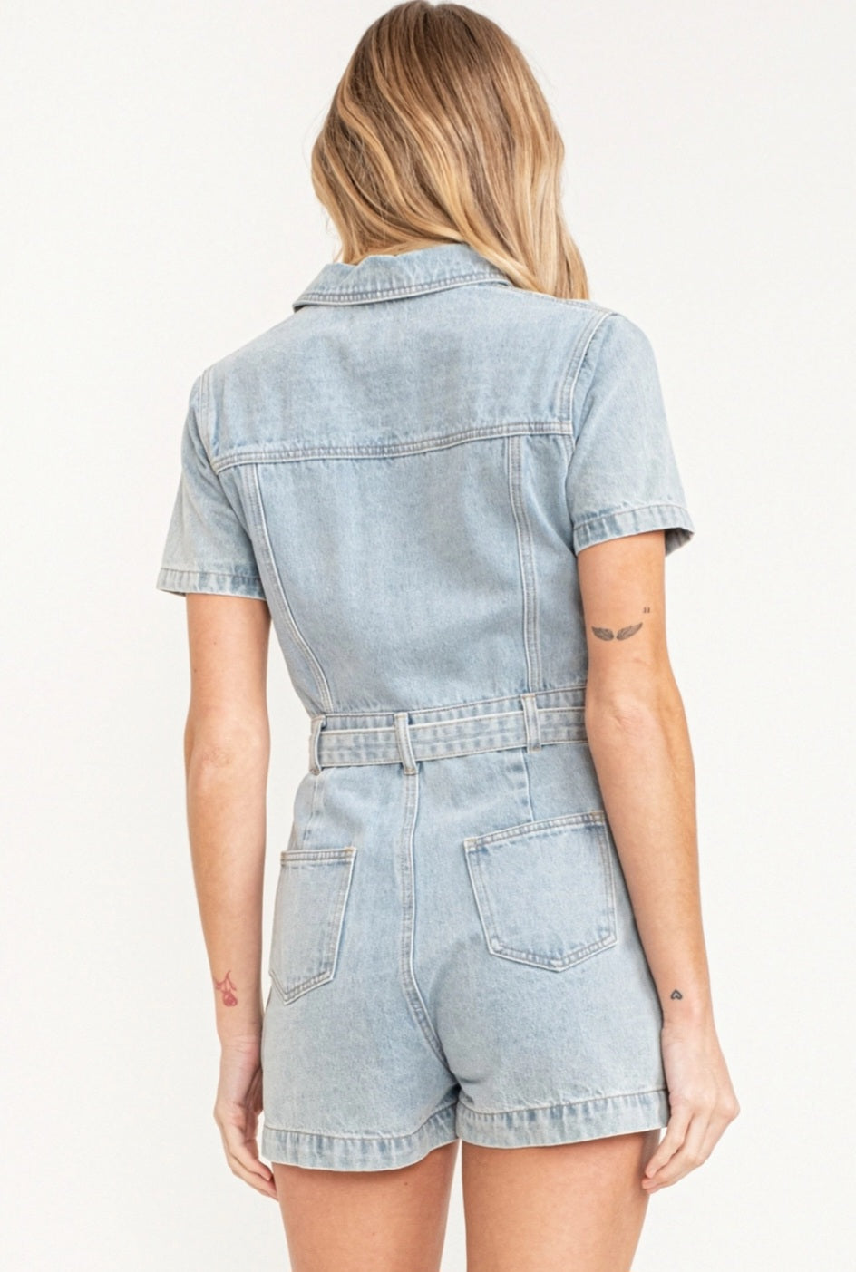 Light denim romper