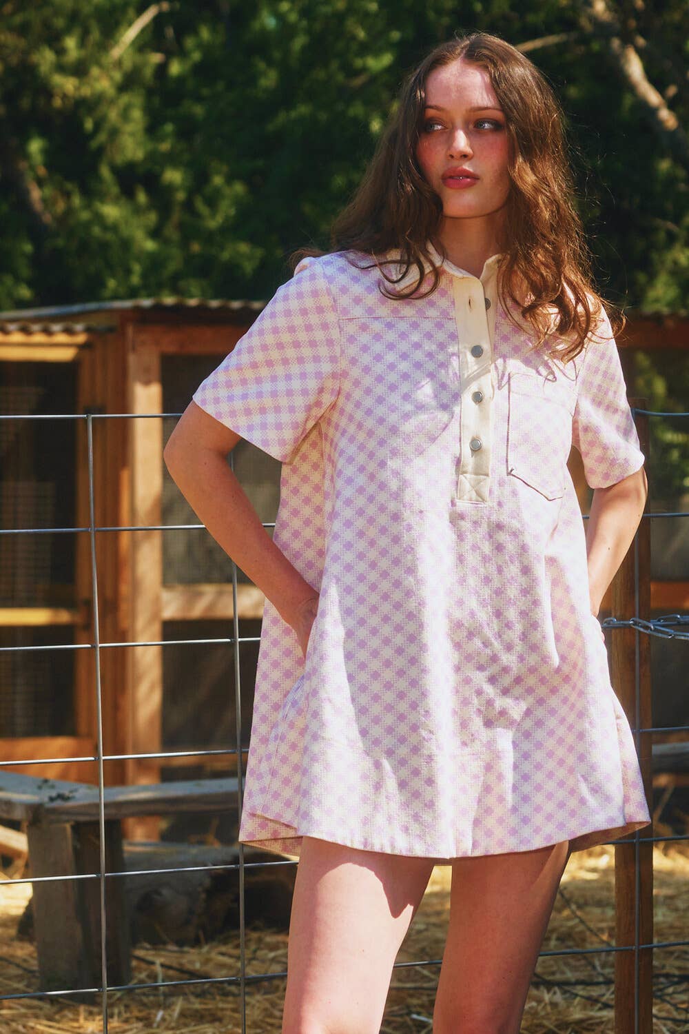 Checker T-shirt Mini Dress