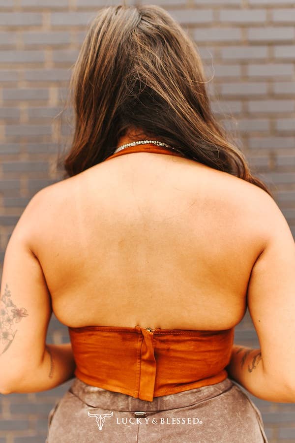 Brown Boot-stitch Top