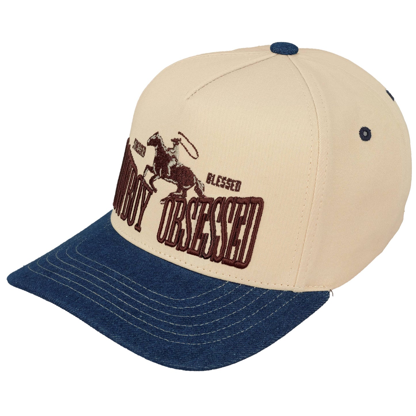 COWBOY OBSESSED Trucker Cap Dark Denim