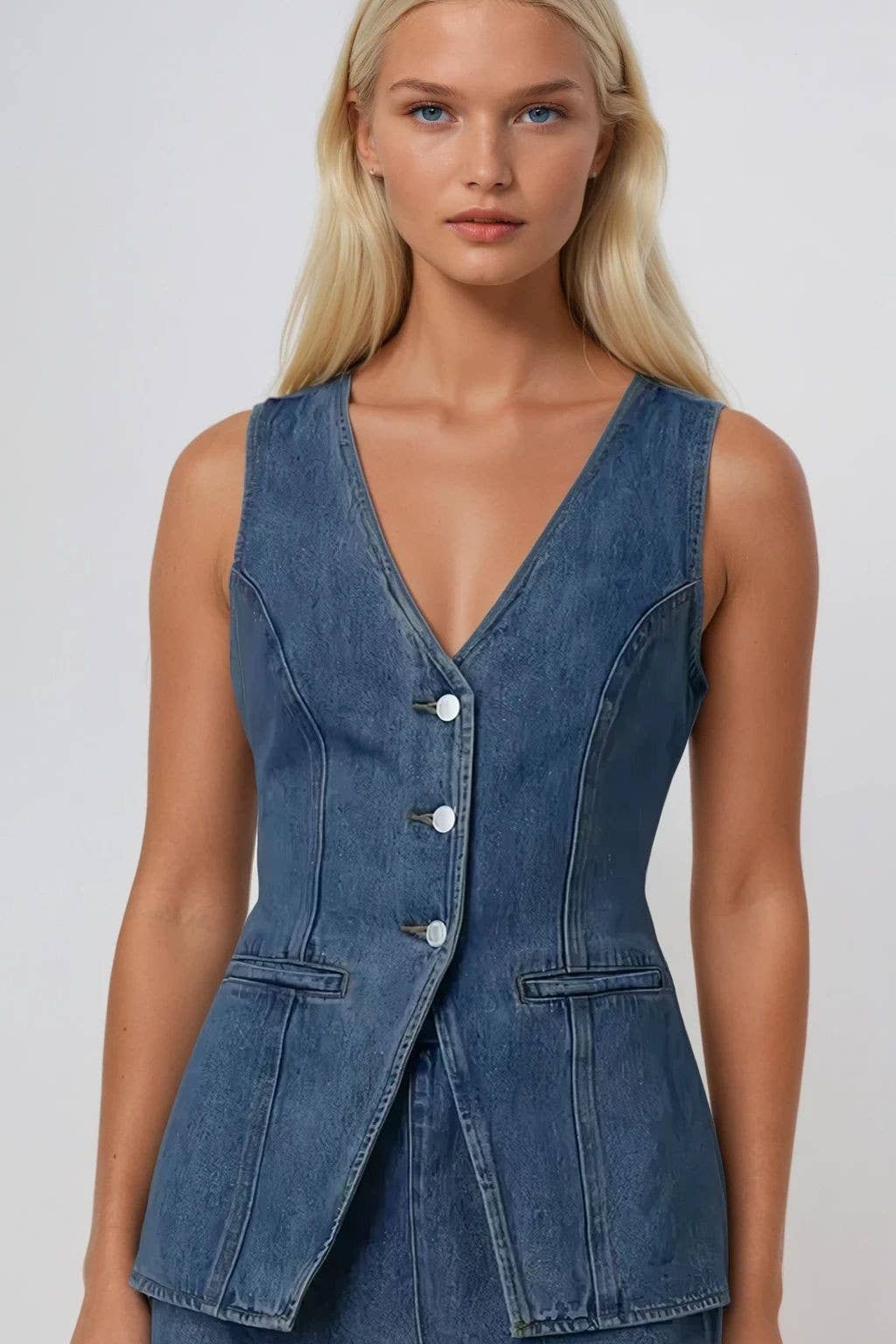 Denim Dark Denim Vest