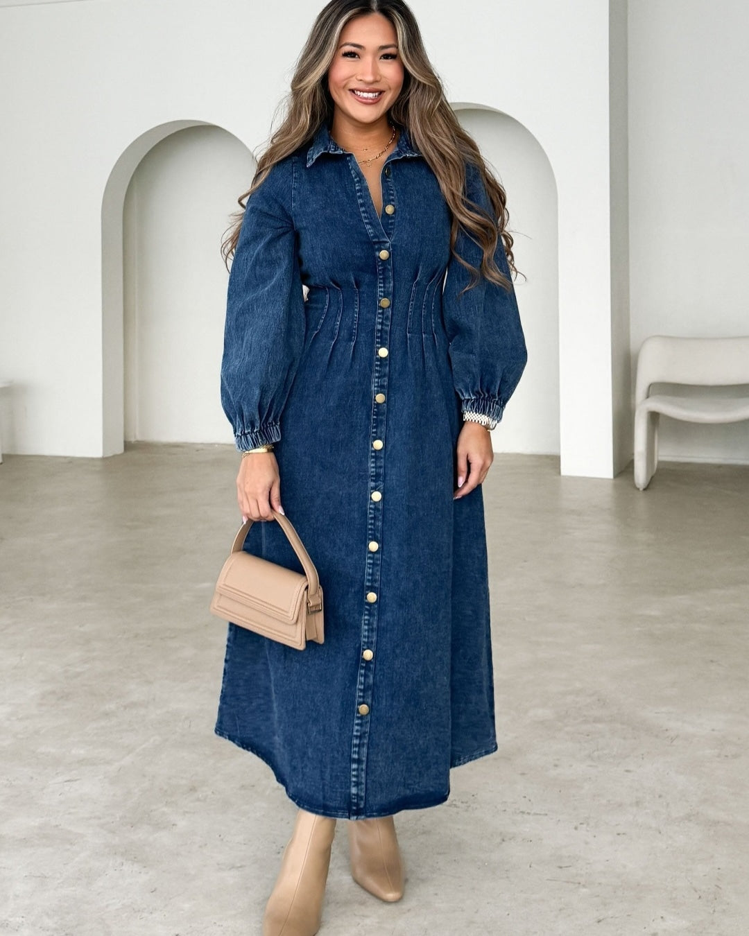 Bell denim dress