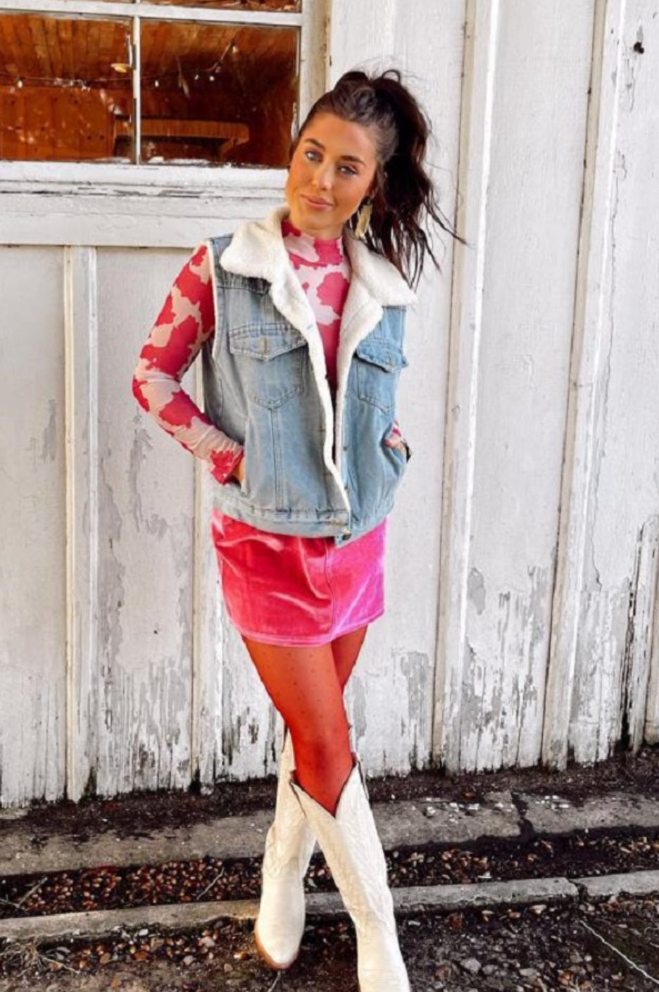 Sherpa Vest light denim