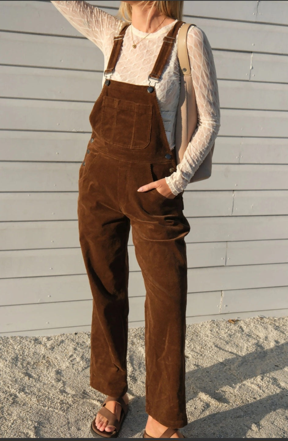 Chocolate Cord Overalls