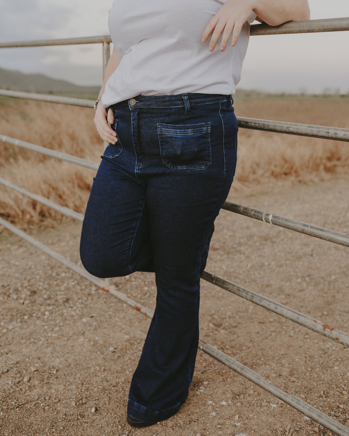 Front Pocket Flare Jeans