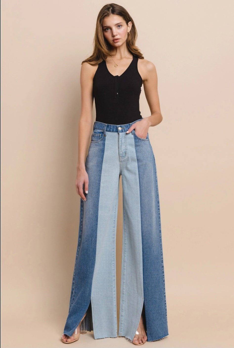 Colorblock jeans