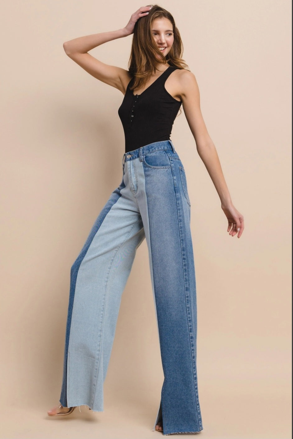 Colorblock jeans