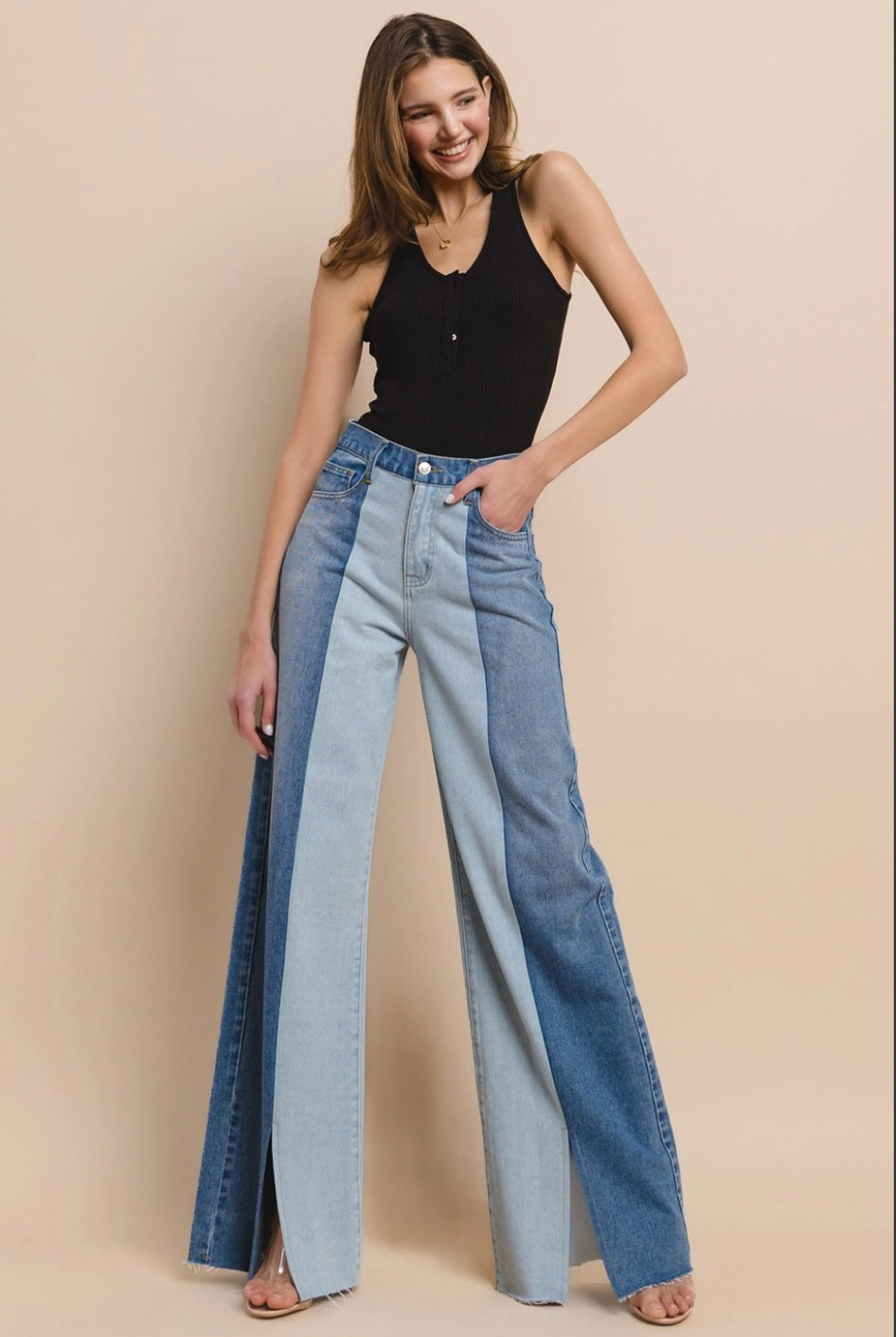 Colorblock jeans