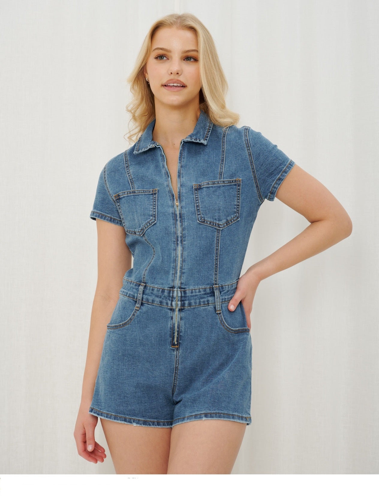 Denim romper