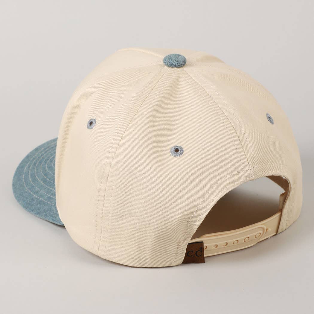 Adjustable cotton western cap embroidered in the USA with Caffeine Cowgirl design