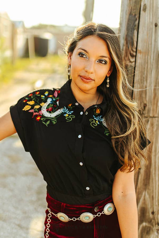 Floral rodeo bodysuit