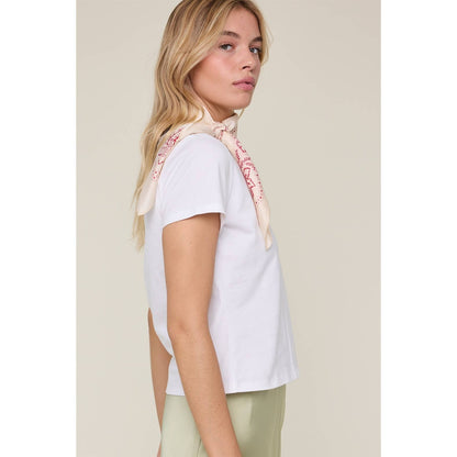 Women's 100% cotton western horse tee side view