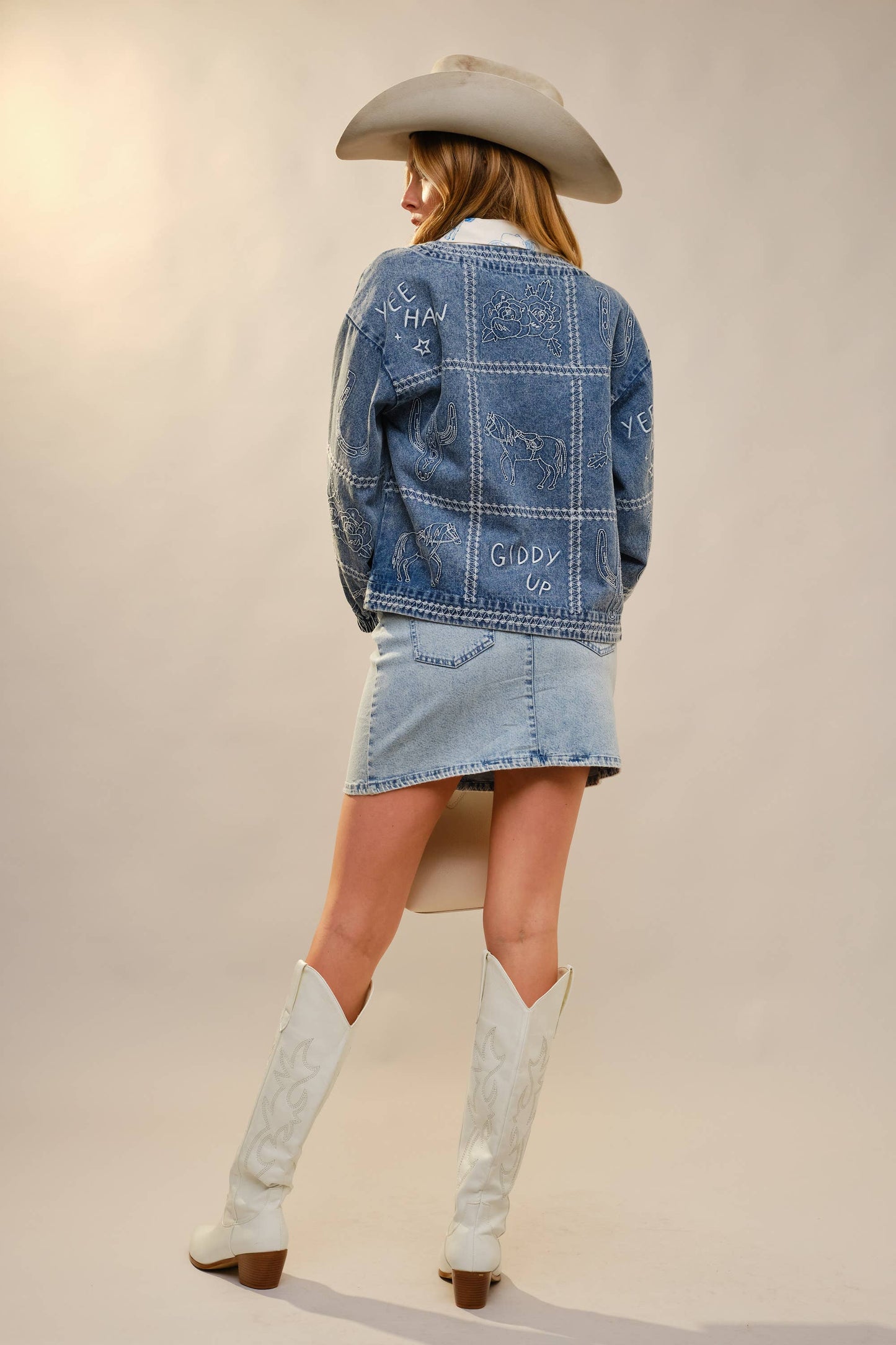 Western Puff Denim Jacket