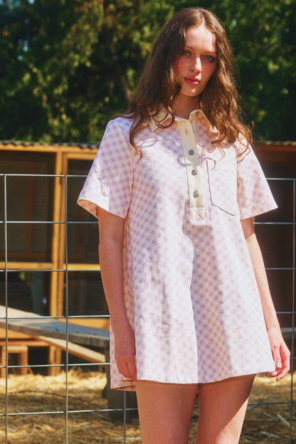 Checker T-shirt Mini Dress