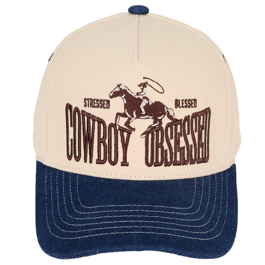 COWBOY OBSESSED Trucker Cap Dark Denim