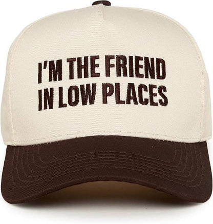 Country music themed trucker cap with embroidered text, adjustable fit and classic western styling