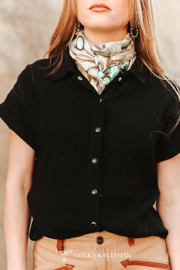 Cow Skull Turquoise Stone Wild Rag