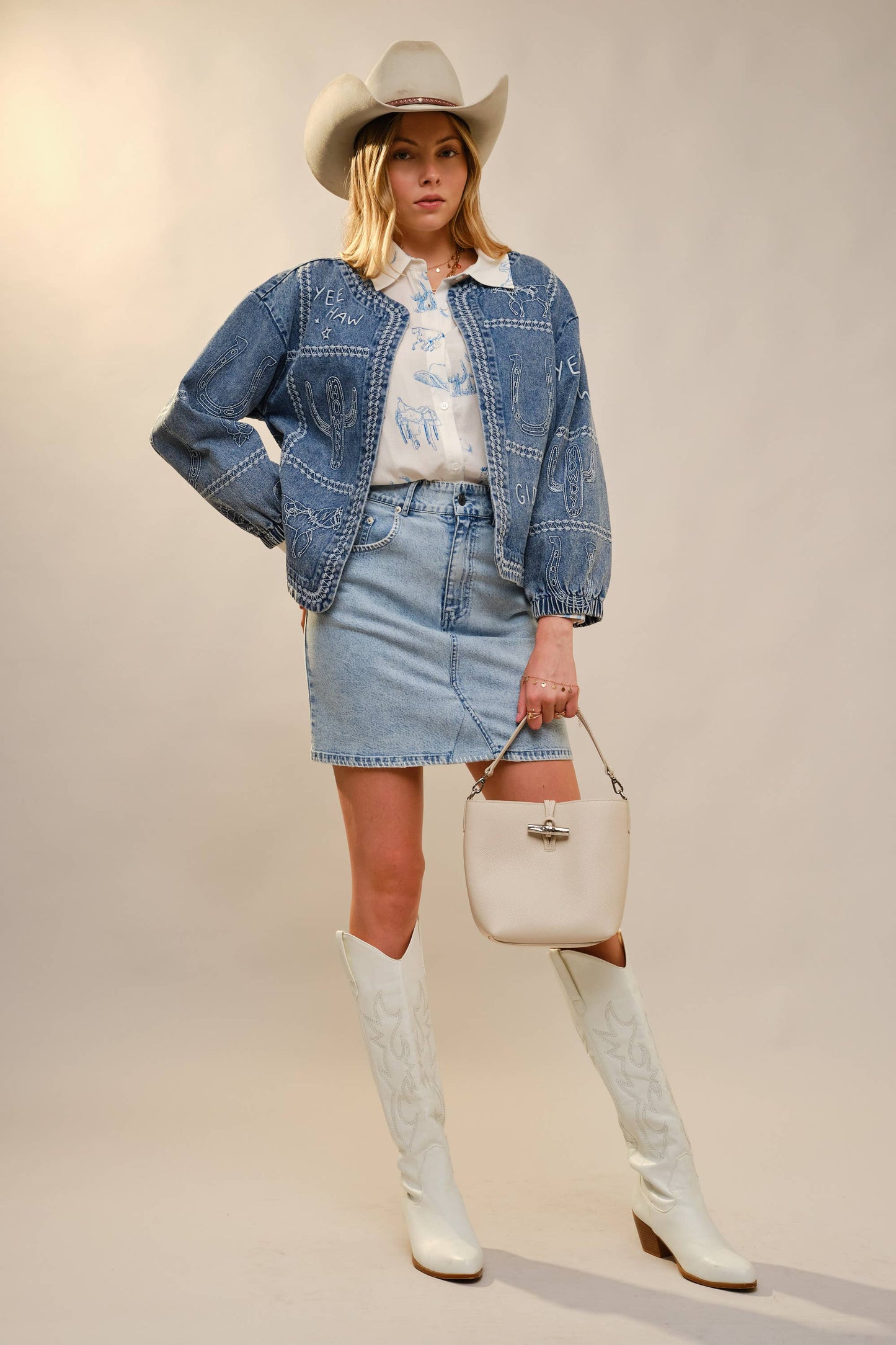 Western Puff Denim Jacket