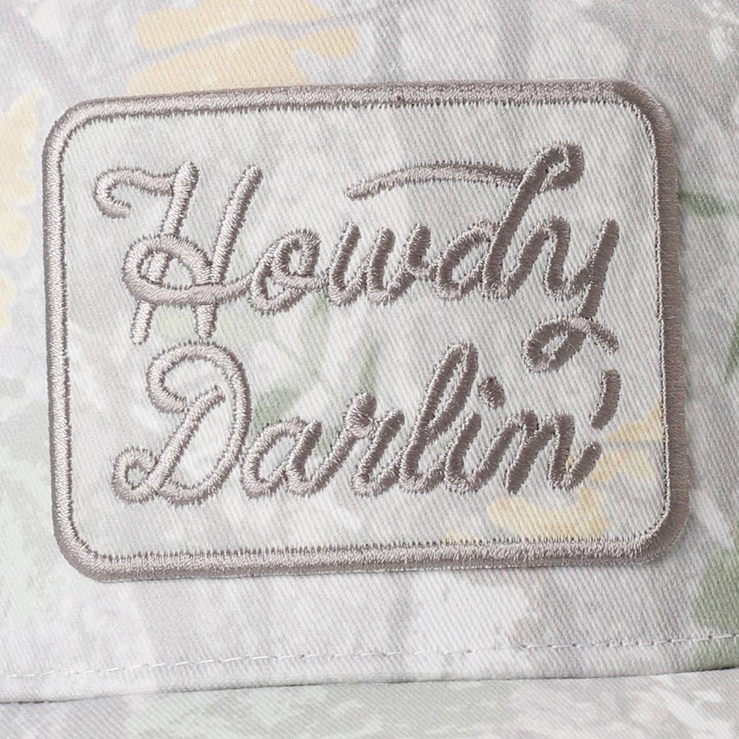Howdy darling camo western trucker cap