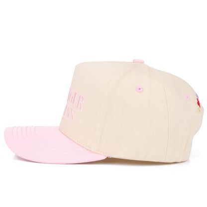 Stylish cream and pink country trucker cap with embroidered Passenger Princess design