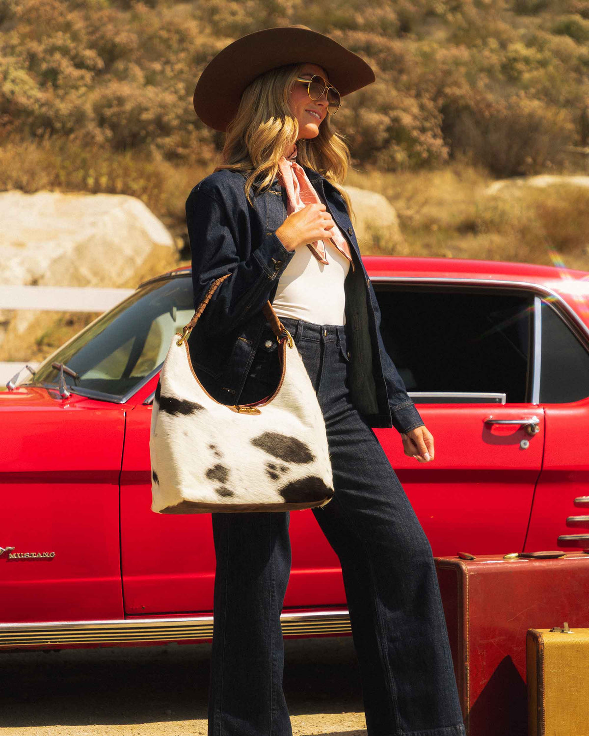 Loyal West large hair on cowhide and calfskin leather handle