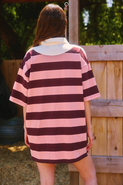 Striped Rugby Mini Dress