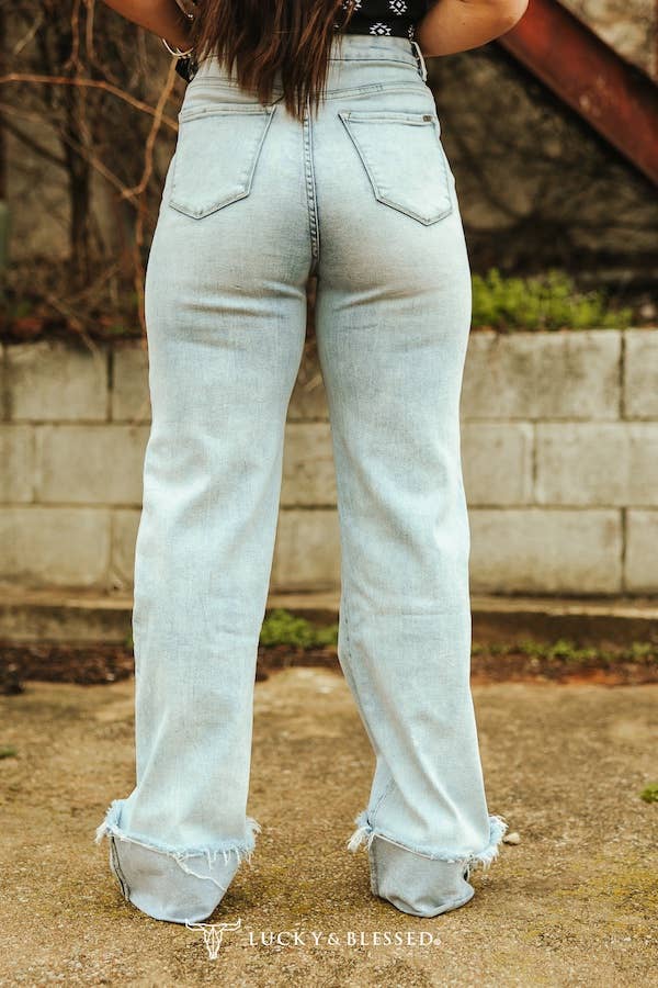 Light Wash Cuff Jeans