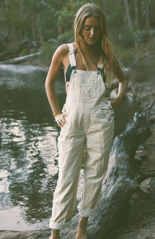 Cream Cord Overalls