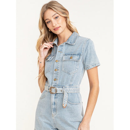 Light denim romper