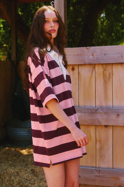 Striped Rugby Mini Dress