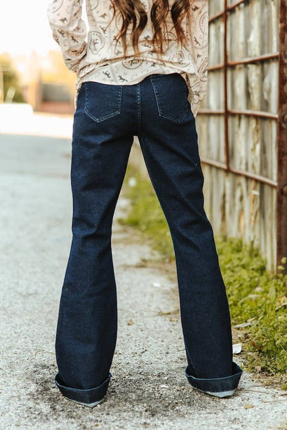Front Pocket Flare Jeans
