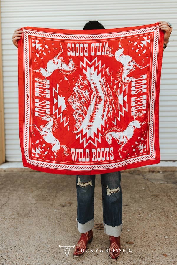Red Aztec Free Soul Wild Rag